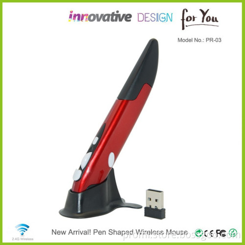 Red 2.4GHz Wireless Pen Mouse with A Design Patent